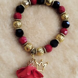 pulseira de pomba gira luxo flor e coroa