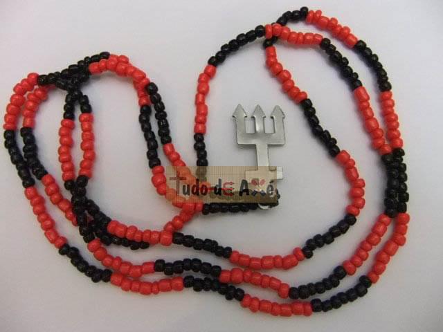 Guia fio de conta exu com tridente